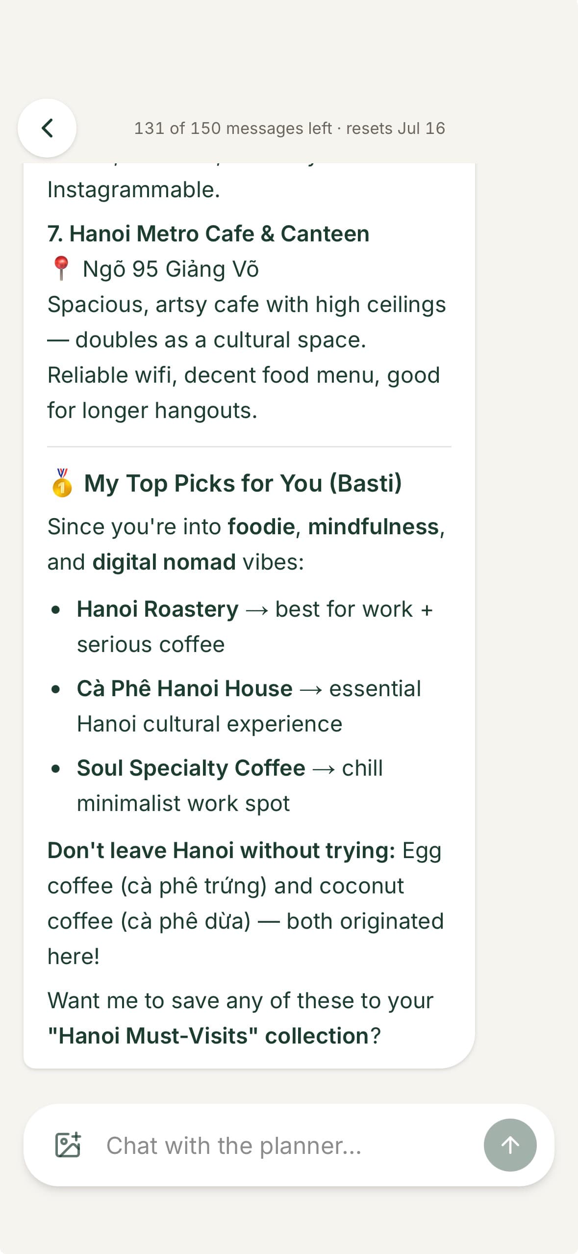 ONVA AI trip planner personalized recommendations